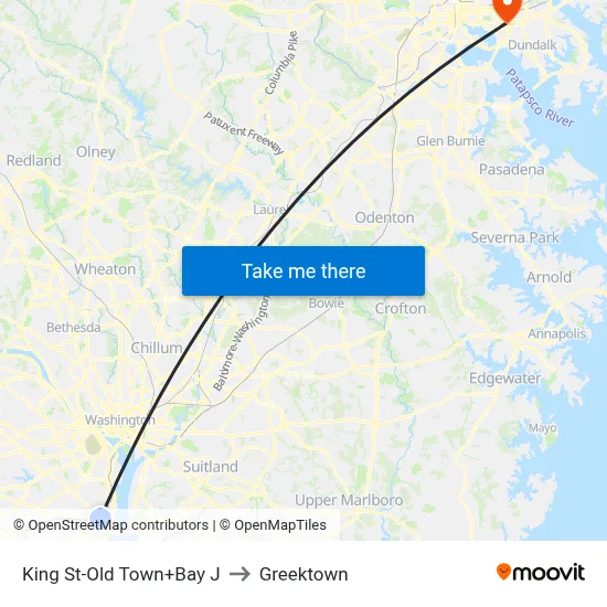 King St-Old Town+Bay J to Greektown map