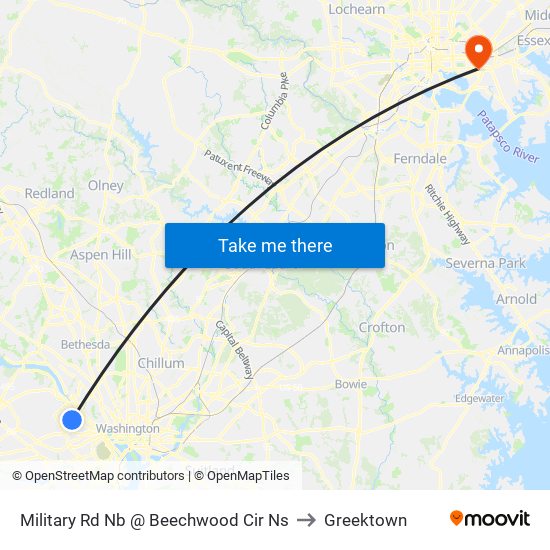 Military Rd Nb @ Beechwood Cir Ns to Greektown map