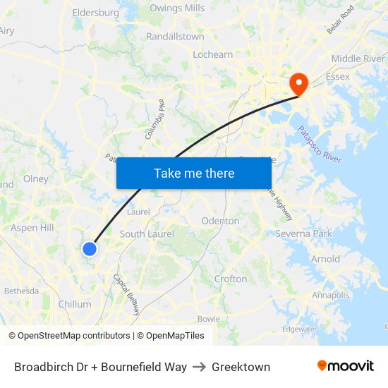 Broadbirch Dr + Bournefield Way to Greektown map