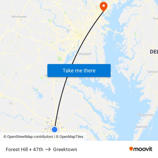 Forest Hill + 47th to Greektown map