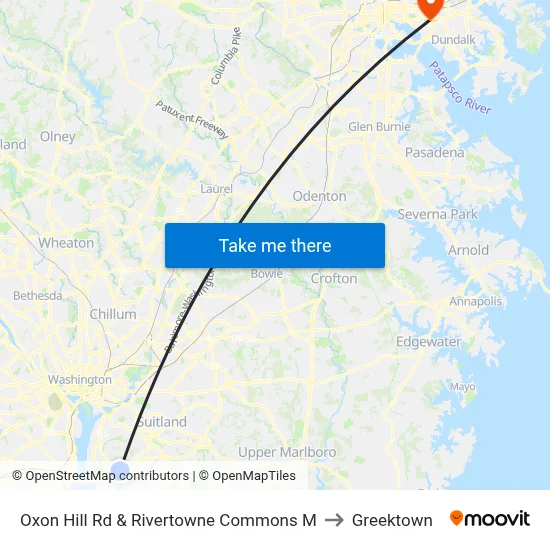Oxon Hill Rd & Rivertowne Commons M to Greektown map