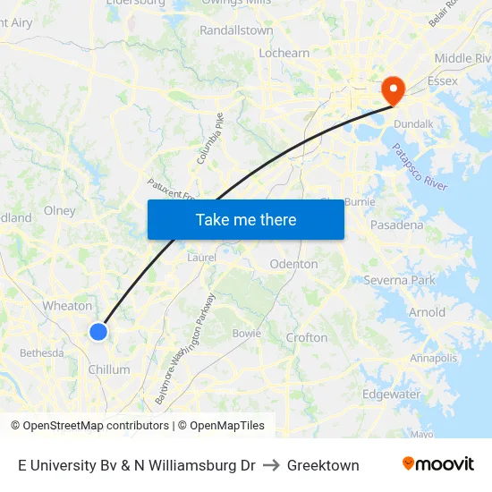 E University Bv & N Williamsburg Dr to Greektown map