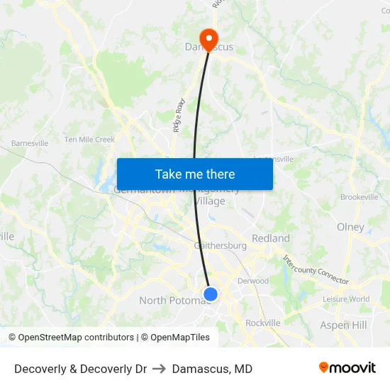 Decoverly & Decoverly Dr to Damascus, MD map
