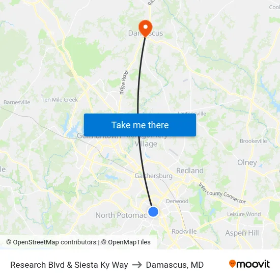 Research Blvd & Siesta Ky Way to Damascus, MD map