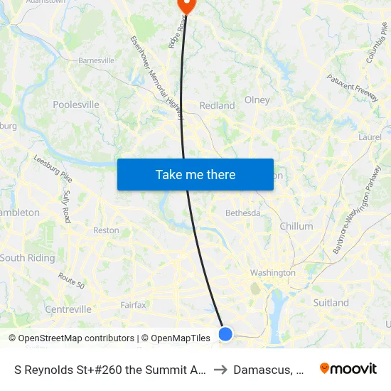 S Reynolds St+#260 the Summit Apt to Damascus, MD map