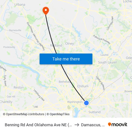 Benning Rd And Oklahoma Ave NE (Tk 2) to Damascus, MD map