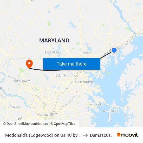 Mcdonald's (Edgewood) on Us 40 by Mailbox to Damascus, MD map