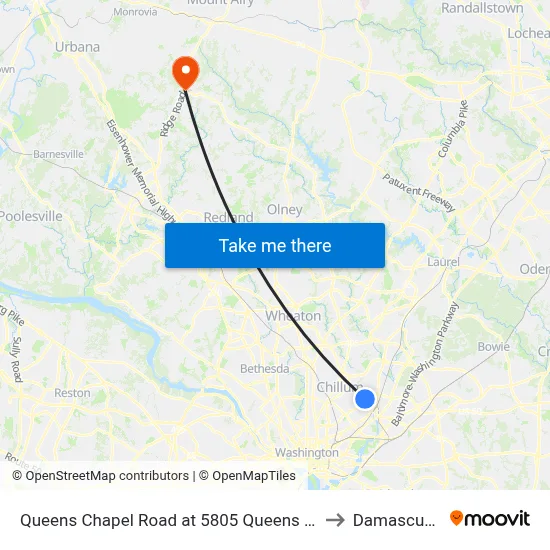 Queens Chapel Road at 5805 Queens Chapel Road to Damascus, MD map