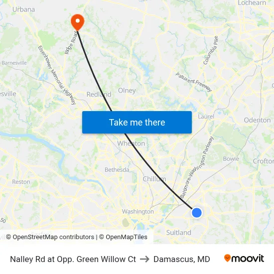 Nalley Rd at Opp. Green Willow Ct to Damascus, MD map