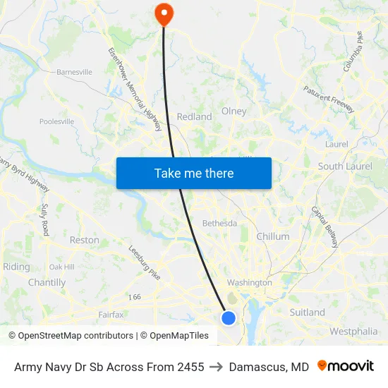 Army Navy Dr Sb Across From 2455 to Damascus, MD map