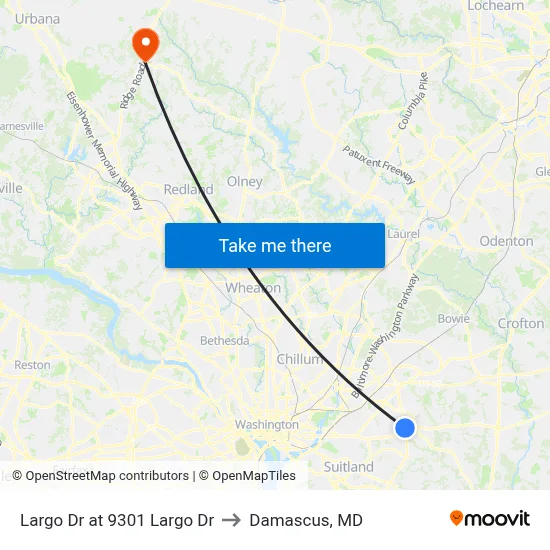 Largo Dr at 9301 Largo Dr to Damascus, MD map
