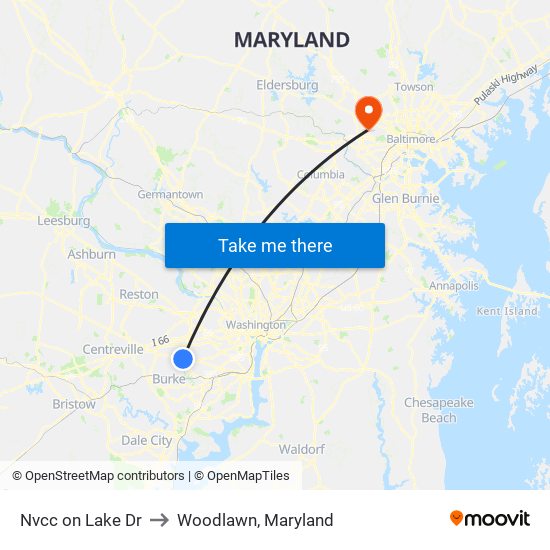 Nvcc on Lake Dr to Woodlawn, Maryland map