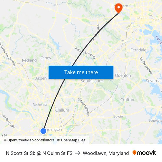 N Scott St Sb @ N Quinn St FS to Woodlawn, Maryland map