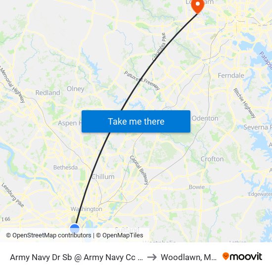 Army Navy Dr Sb @ Army Navy Cc Access Rd FS to Woodlawn, Maryland map