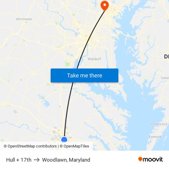 Hull + 17th to Woodlawn, Maryland map