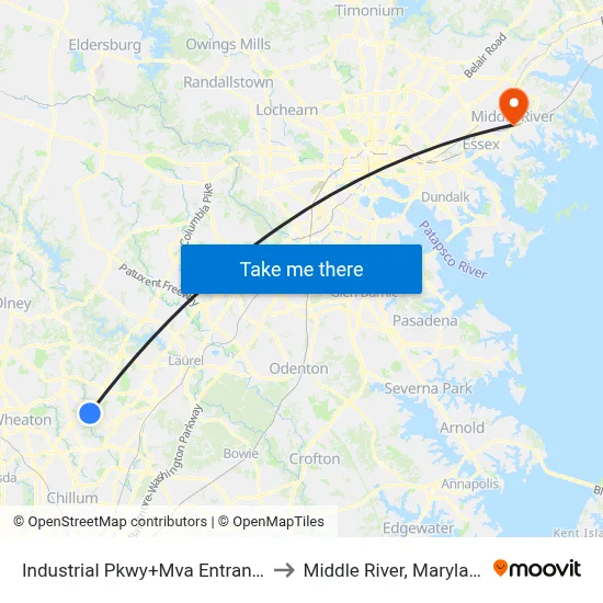 Industrial Pkwy+Mva Entrance to Middle River, Maryland map