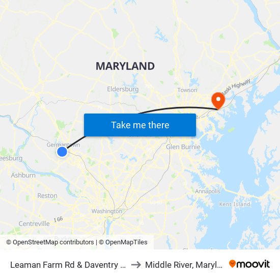 Leaman Farm Rd & Daventry Way to Middle River, Maryland map