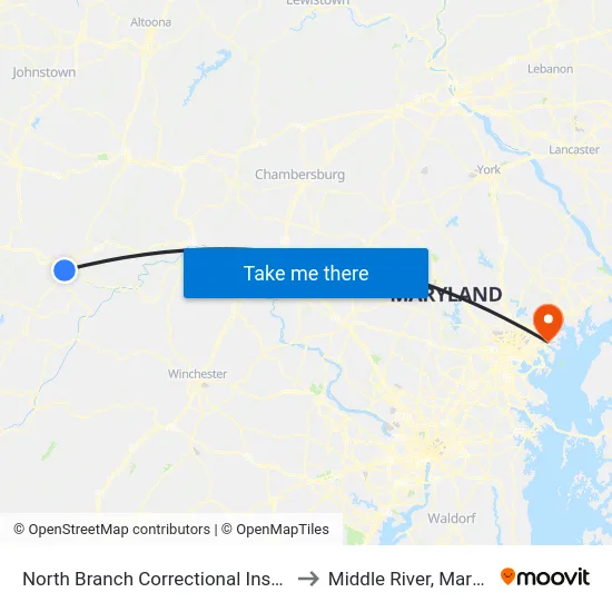 North Branch Correctional Institution to Middle River, Maryland map