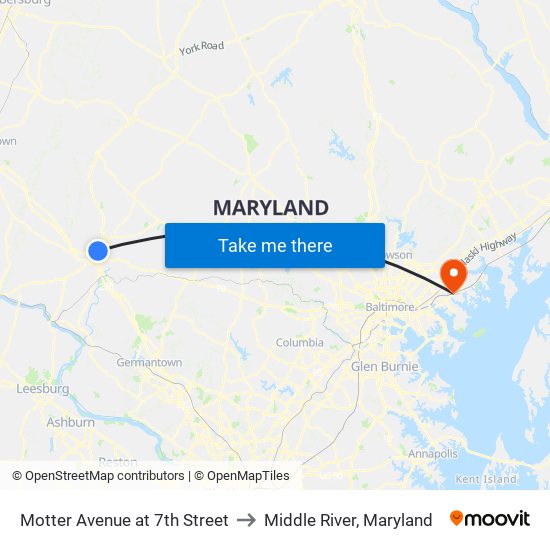 Motter Avenue at 7th Street to Middle River, Maryland map