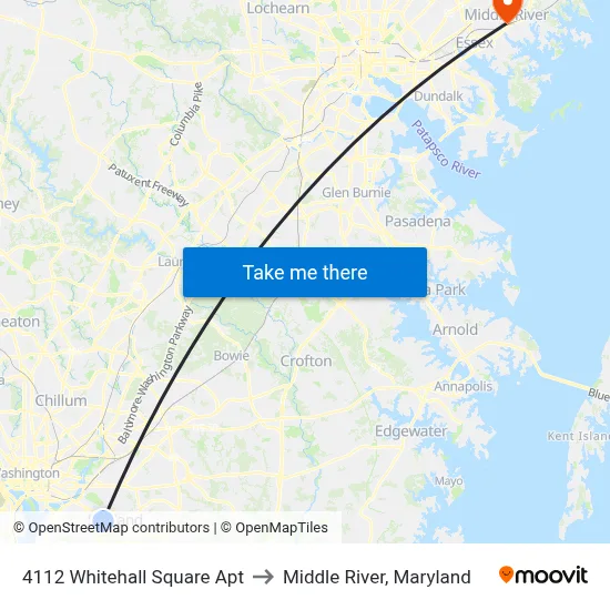 4112 Whitehall Square Apt to Middle River, Maryland map