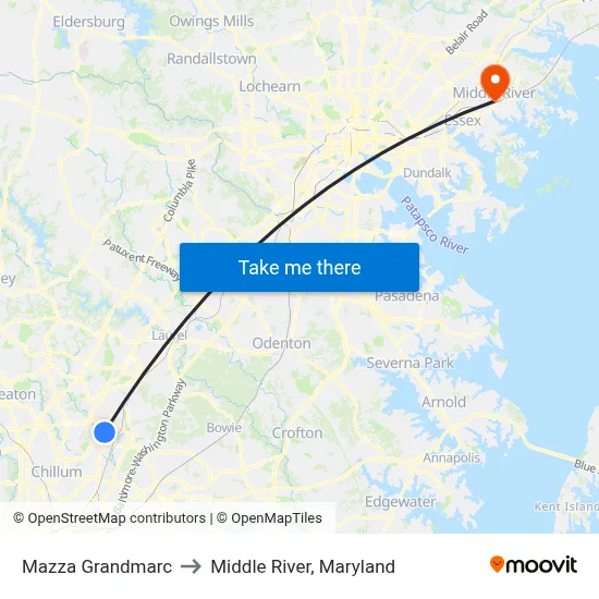 Mazza Grandmarc to Middle River, Maryland map
