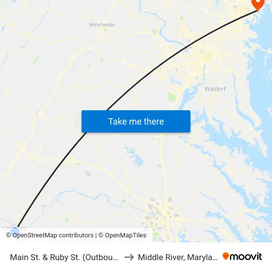 Main St. & Ruby St. (Outbound) to Middle River, Maryland map