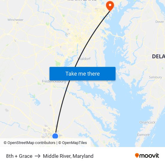 8th + Grace to Middle River, Maryland map