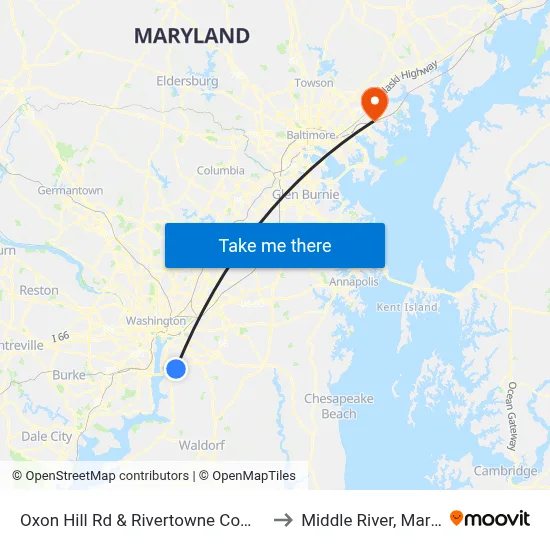 Oxon Hill Rd & Rivertowne Commons M to Middle River, Maryland map
