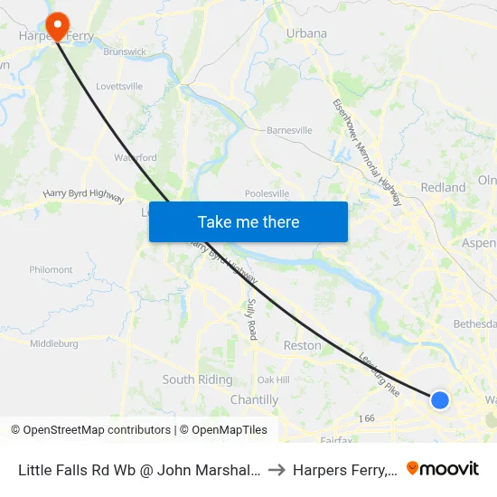 Little Falls Rd Wb @ John Marshall Dr Ns to Harpers Ferry, WV map