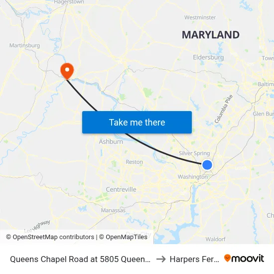 Queens Chapel Road at 5805 Queens Chapel Road to Harpers Ferry, WV map