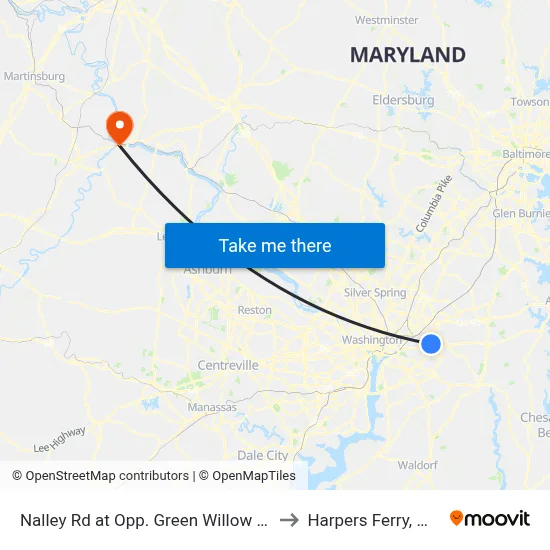 Nalley Rd at Opp. Green Willow Ct to Harpers Ferry, WV map