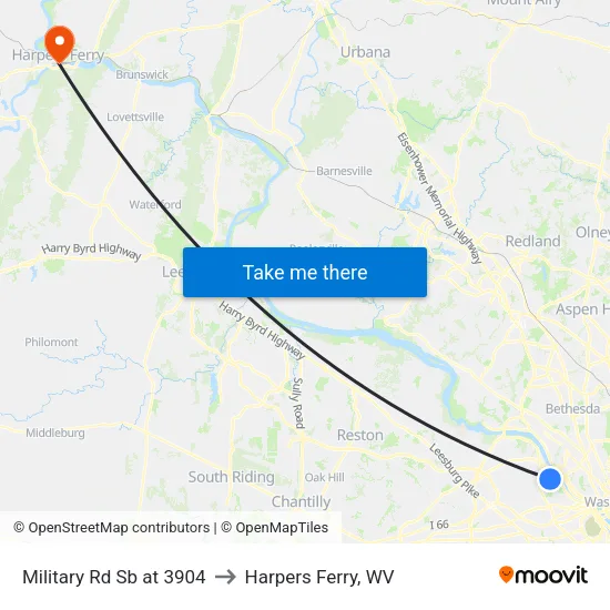 Military Rd Sb at 3904 to Harpers Ferry, WV map