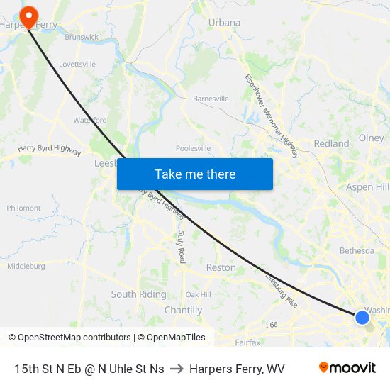 15th St N Eb @ N Uhle St Ns to Harpers Ferry, WV map