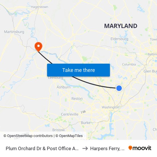 Plum Orchard Dr & Post Office Annex to Harpers Ferry, WV map