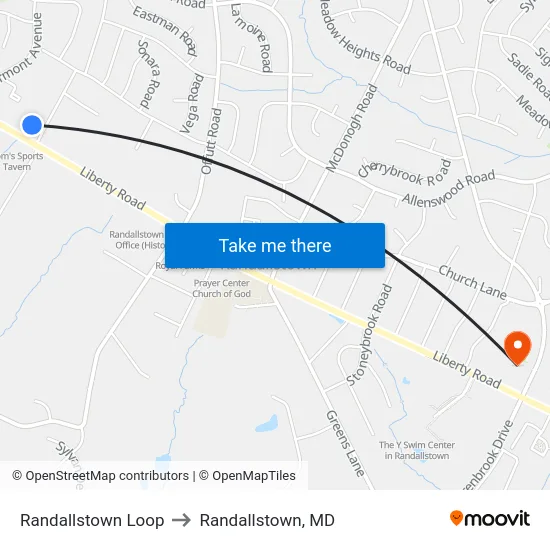 Randallstown Loop to Randallstown, MD map
