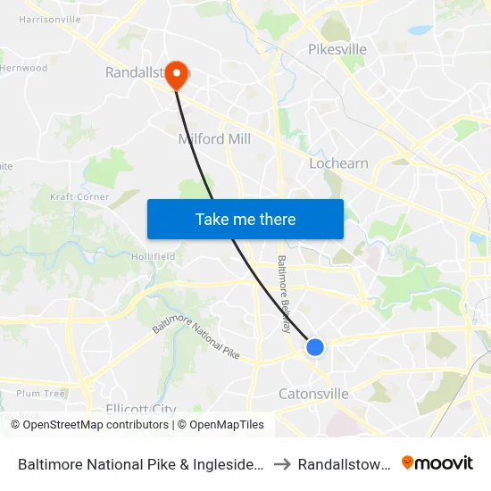 Baltimore National Pike & Ingleside Ave FS Wb to Randallstown, MD map