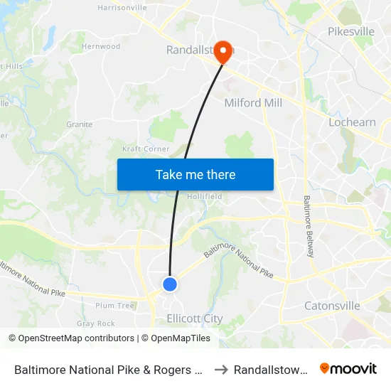 Baltimore National Pike & Rogers Ave FS Eb to Randallstown, MD map