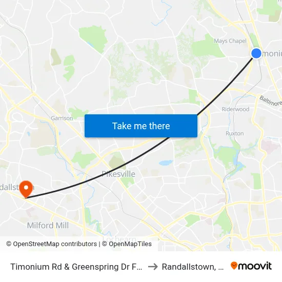 Timonium Rd & Greenspring Dr FS Eb to Randallstown, MD map