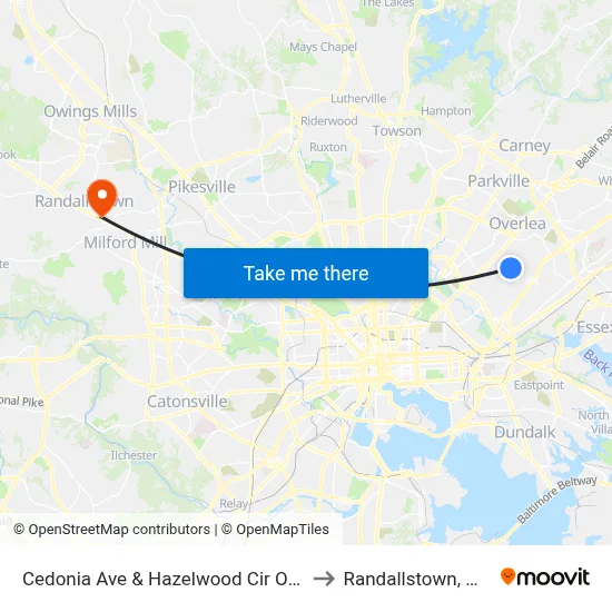 Cedonia Ave & Hazelwood Cir Opp to Randallstown, MD map
