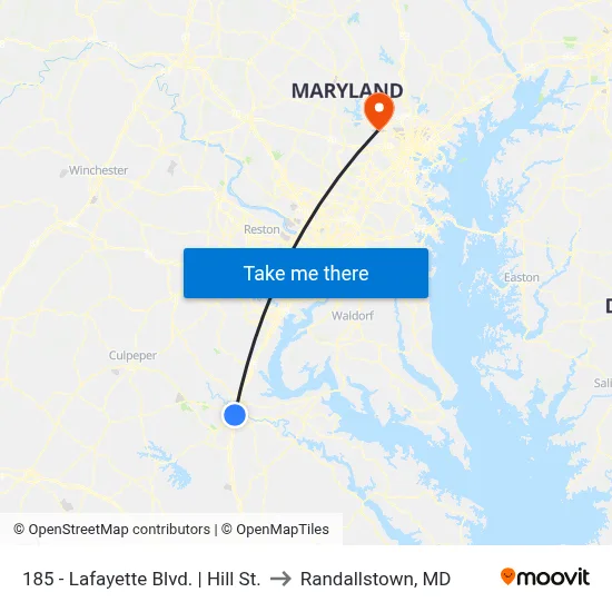 185 - Lafayette Blvd. | Hill St. to Randallstown, MD map