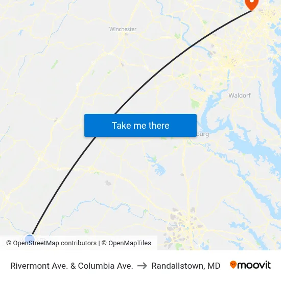 Rivermont Ave. & Columbia Ave. to Randallstown, MD map
