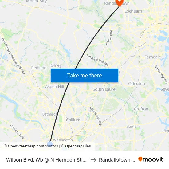 Wilson Blvd, Wb @ N Herndon Street, Ns to Randallstown, MD map