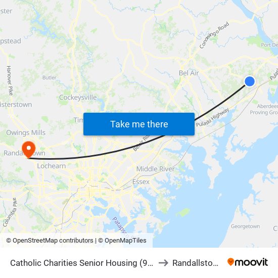 Catholic Charities Senior Housing (901 Barnett Ln) to Randallstown, MD map