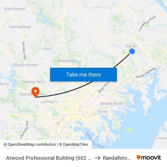 Atwood Professional Building (602 S Atwood Rd) to Randallstown, MD map