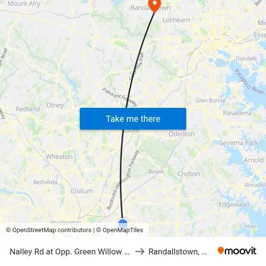 Nalley Rd at Opp. Green Willow Ct to Randallstown, MD map