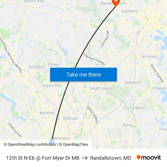 12th St N Eb @ Fort Myer Dr MB to Randallstown, MD map