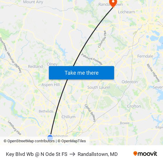 Key Blvd Wb @ N Ode St FS to Randallstown, MD map