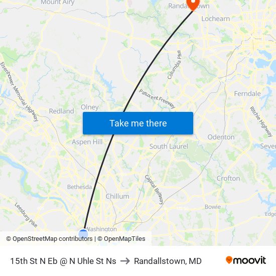 15th St N Eb @ N Uhle St Ns to Randallstown, MD map