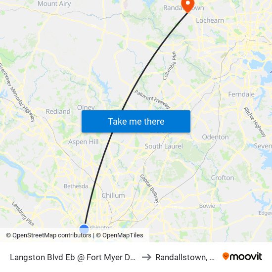 Langston Blvd Eb @ Fort Myer Dr Ns to Randallstown, MD map