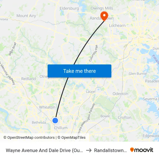 Wayne Avenue And Dale Drive (Outbound) to Randallstown, MD map